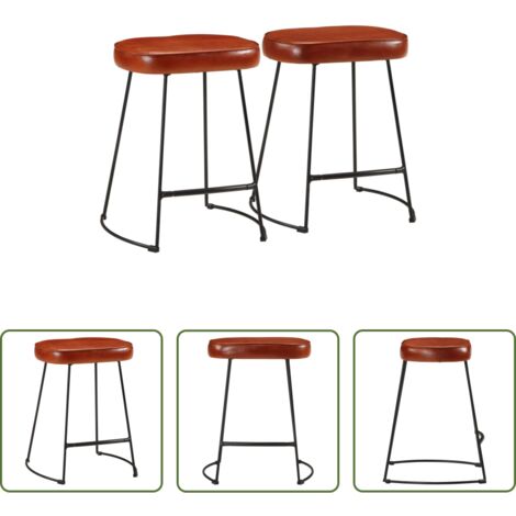 Asiento cómodo -  Taburetes de bar 2 uds marrón oscuro 40x29,5x53 cm