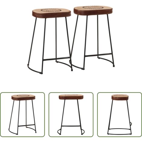 Asiento cómodo -  Taburetes de bar 2 uds marrón oscuro 41x29x62 cm