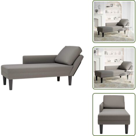 Asiento cómodo - vidaXL Chaise longue con cojín de tela de pana gris claro - Tela de pana