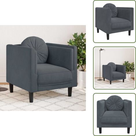 Asiento cómodo - vidaXL Sillón con cojín terciopelo gris oscuro - Sillón de salón