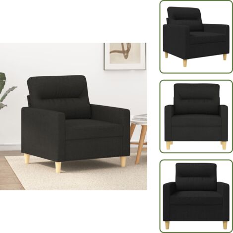 Asiento cómodo - vidaXL Sillón de tela negro 60 cm - Reposabrazos