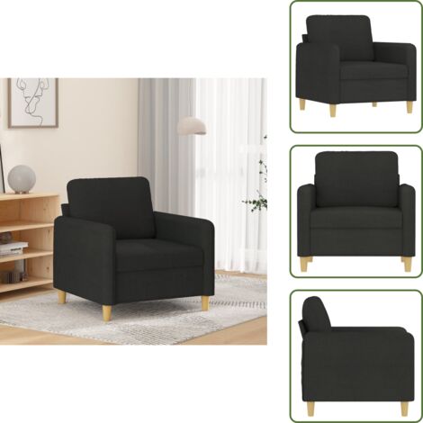 Asiento cómodo - vidaXL Sillón de tela negro 60 cm - Reposabrazos