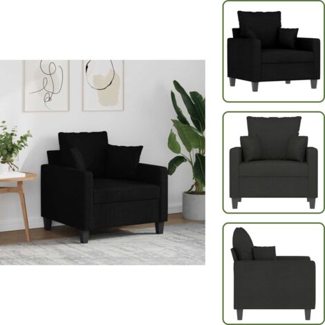 Asiento cómodo - vidaXL Sillón de tela negro 60 cm - Reposabrazos