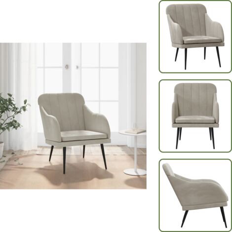 Asiento cómodo - vidaXL Sillón de terciopelo gris claro 63x76x80 cm - Sillón gris claro