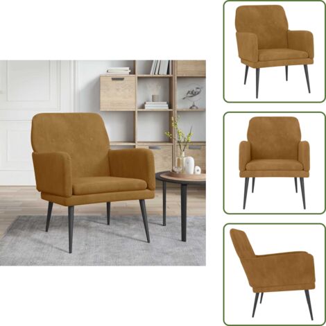 Asiento cómodo - vidaXL Sillón de terciopelo marrón 62x79x79 cm - Sillón de madera