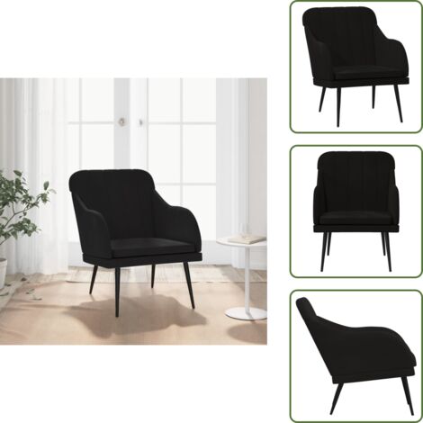 Asiento cómodo - vidaXL Sillón de terciopelo negro 63x76x80 cm - Sillón negro