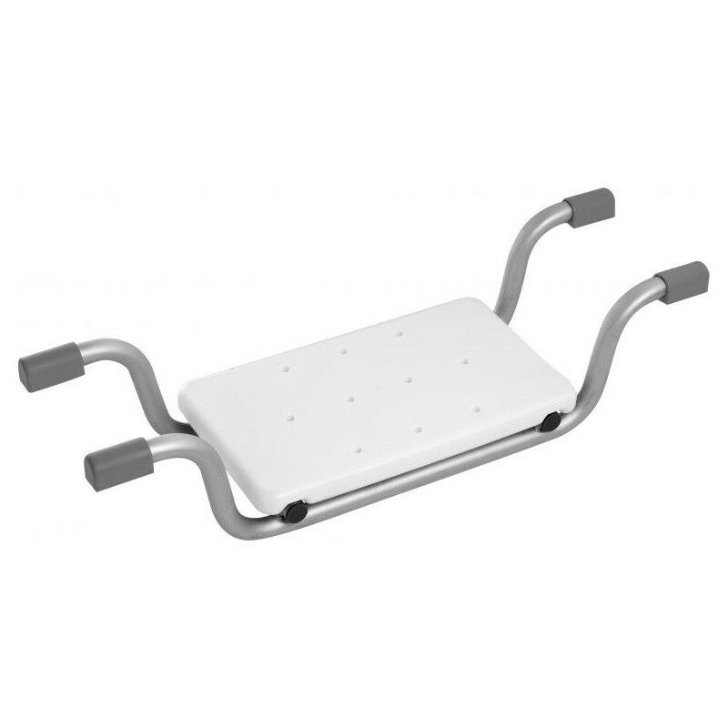 Asiento de aluminio para bañera Blanco - Plata 74x23x h18 cm