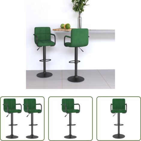 Asiento de bar -  Taburetes de cocina 2 unidades terciopelo verde oscuro