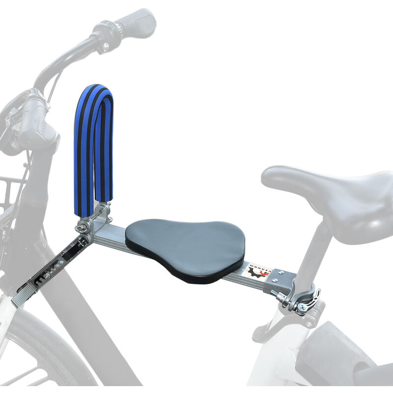 

Asiento de bicicleta plegable para ninos con bolsa de almacenamiento de pasamanos Portatil ultraligero para bicicleta de montaje frontal