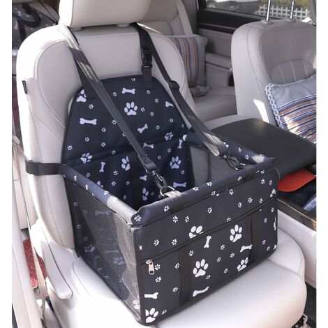 Asiento de coche para mascotas para gatos y gatos Bolsa de transporte para perros y gatos con correa de seguridad y bolsa de almacenamiento con cremallera