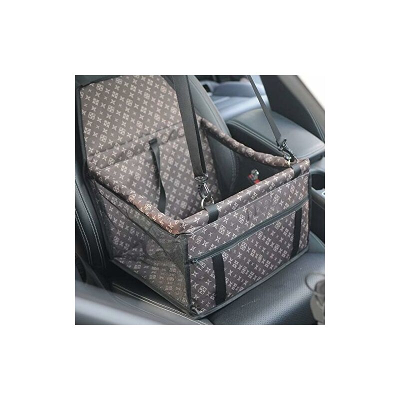

Asiento de coche para perros asiento de coche plegable impermeable para perros con cinturón de seguridad y bolsa de almacenamiento, asiento elevador