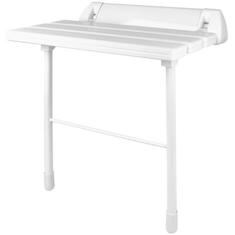 Asiento de ducha plegable serie EASY para montaje en pared, con patas de apoyo - Idral
