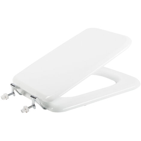 Asiento de inodoro blanco asiento para wc de mdf con tapa mod. Conca Fit