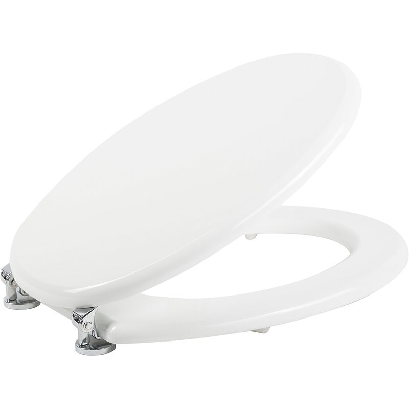 

Asiento de inodoro blanco asiento para wc de mdf con tapa mod. Ellisse Fit
