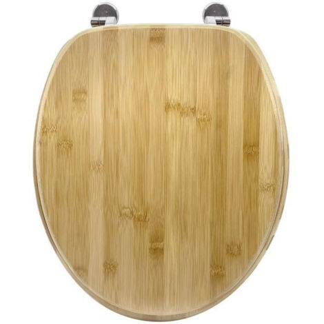 Asiento de inodoro de bambú con bisagras de metal - Gelco Design