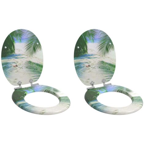 Asiento de inodoro de cierre suave 2 pcs Verde 44 x 38 cm