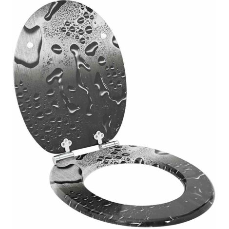 Asiento de inodoro de cierre suave Gris 44 x 38 cm