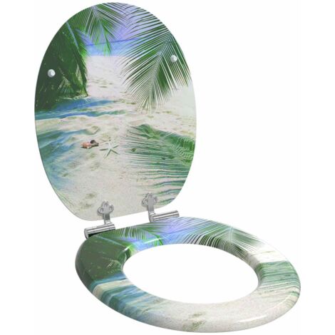 Asiento de inodoro de cierre suave Verde 44 x 38 cm