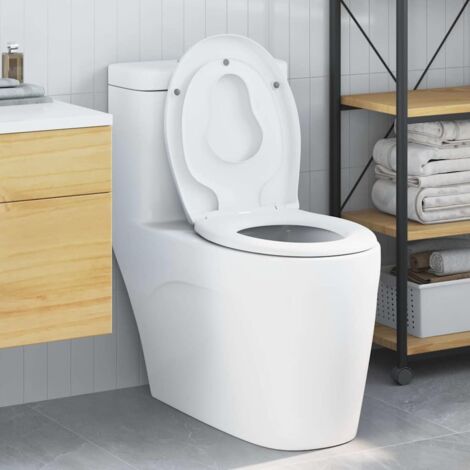 Asiento de Inodoro de Liberación Rápida Blanco vidaXL