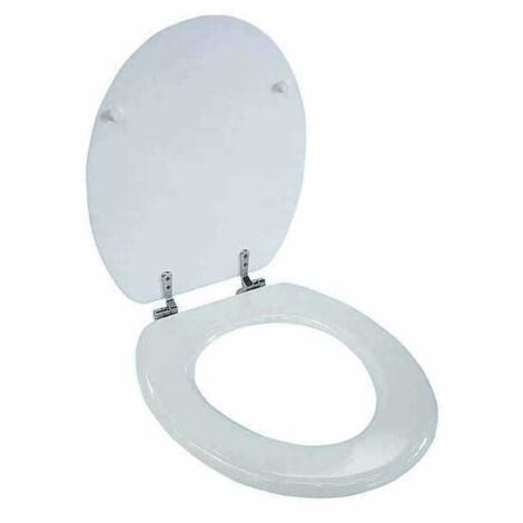 Asiento de inodoro de madera blanco Aglaia 01864