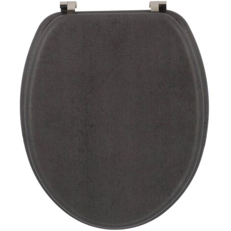 Asiento de inodoro de madera moldeada de 18 pulgadas con fijaciones de acero inoxidable - aspecto de hormigón - Tendance