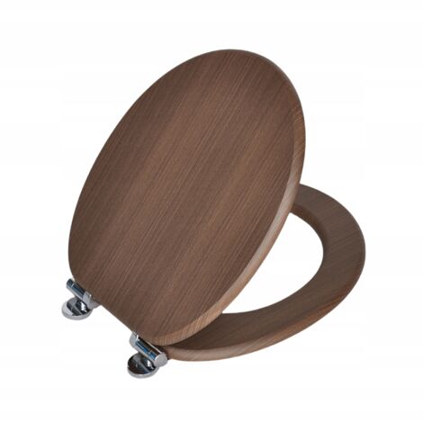 Asiento de inodoro de MDF con dise帽o 3D, cierre lento y ajuste universal.