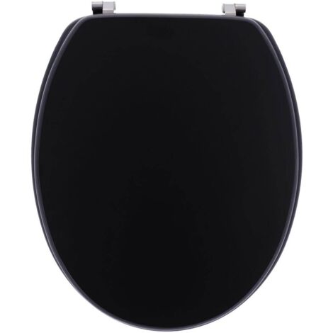 Asiento de inodoro de mdf de 18 pulgadas con fijaciones de acero inoxidable - negro - Tendance