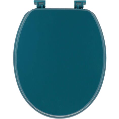 Asiento de inodoro de mdf de 18 pulgadas con fijaciones de plástico - azul tahitiano - Tendance