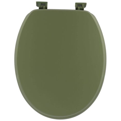Asiento de inodoro de mdf de 18 pulgadas con fijaciones de plástico - caqui mate - Tendance