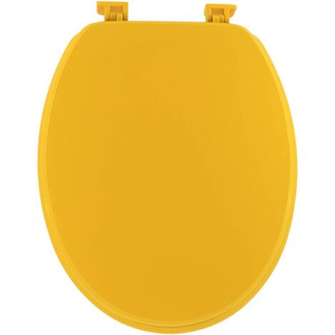 Asiento de inodoro de mdf de 18 pulgadas con fijaciones de plástico - mostaza - Tendance