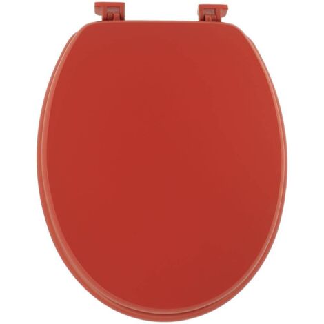 Asiento de inodoro de mdf de 18 pulgadas con fijaciones de plástico - terracota - Tendance