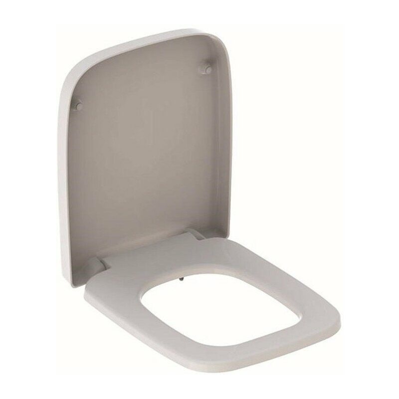 

Asiento de inodoro Renova Plan Rectangular, cierre lento, no clipable, fijación desde arriba, blanco - Geberit