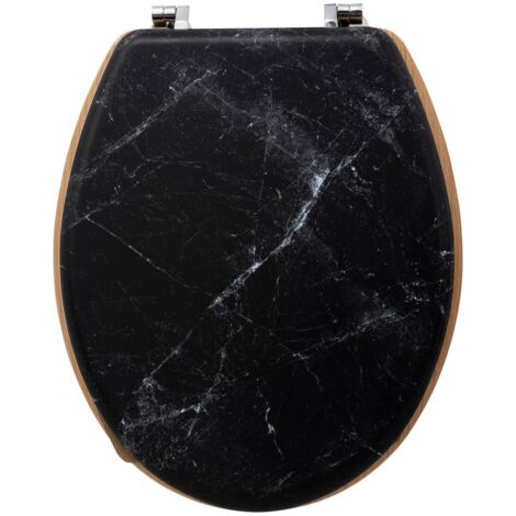 Asiento de inodoro léa negro en madera efecto mármol - 5five