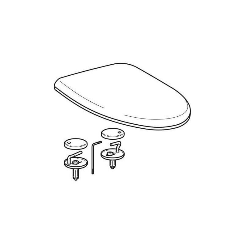 

Geberit - Asiento de inodoro MANGO con tapa abatible cromada pergamon