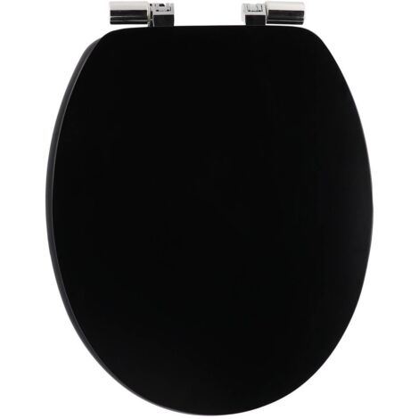 Asiento de inodoro mdf 18 pulgadas uni fasteners abs chrome fall arrest - black - Tendance