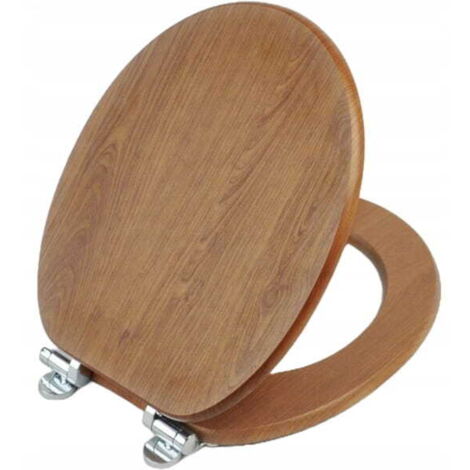 Asiento de inodoro Nergis de cierre suave 37x5,5x49,5cm marrón