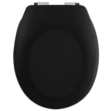 Asiento de Inodoro Thermo Duro NEELA Negro Mate -  Bisagras ABS Cromadas Spirella