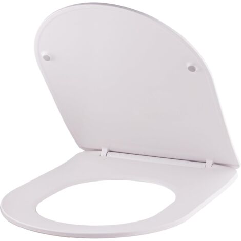 Asiento de inodoro universal blanco con clip/fácil limpieza - asiento de inodoro extraplano con cierre suave en forma de D NOYON & THIEBAULT