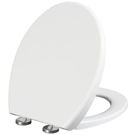 Asiento de inodoro universal en forma de O con cierre suave, blanco, fácil de limpiar, capacidad de carga hasta 150 kg, 44 x 37 cm