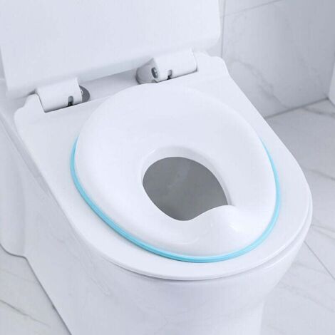 Asiento de orinal para niños y niñas – Azul – Se adapta a inodoros redondos y ovalados, antideslizante con protección contra salpicaduras