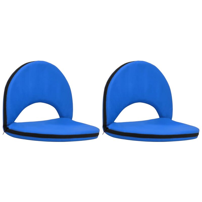 

Asiento de suelo plegable 2 unidades acero y tela azul - Azul