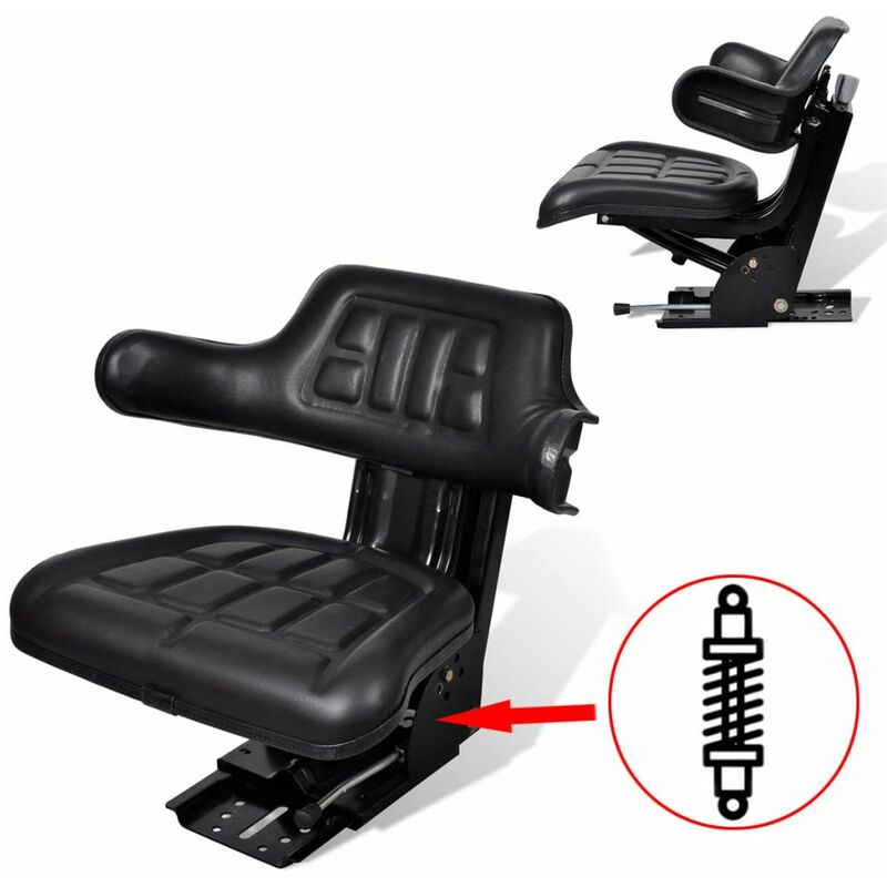 

Asiento de tractor con suspension negro