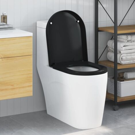 Asiento de WC Negro 48 x 36.5 x 4.5 cm Polipropileno vidaXL
