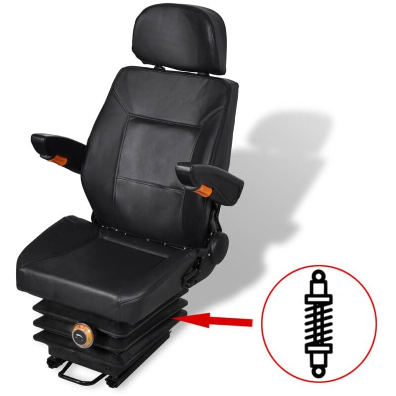 

Asiento de tractor con suspensión - Negro - Vidaxl