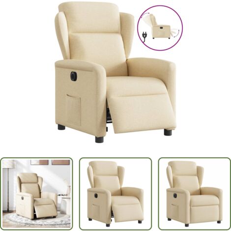 Asiento eléctrico - Sillón reclinable eléctrico de tela crema