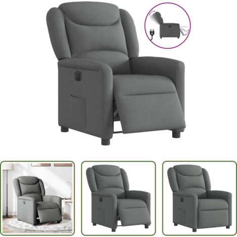 Asiento eléctrico -  Sillón reclinable eléctrico de tela gris oscuro