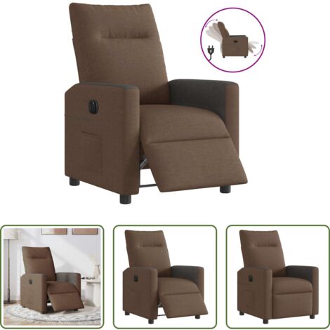 Asiento eléctrico -  Sillón reclinable eléctrico de tela marrón