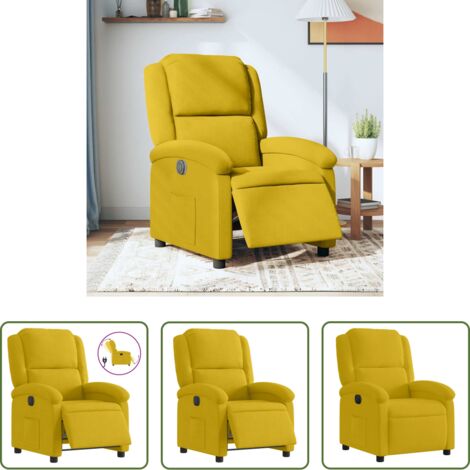 Asiento eléctrico -  Sillón reclinable eléctrico de terciopelo amarillo