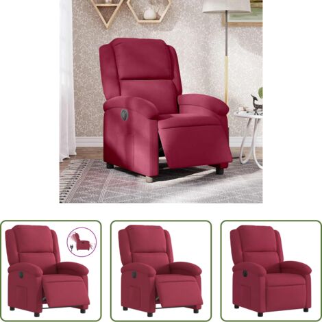 Asiento eléctrico -  Sillón reclinable eléctrico de terciopelo rojo tinto