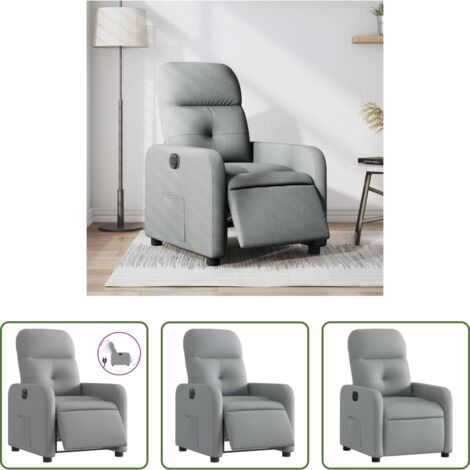 Asiento eléctrico -  Sillón reclinable eléctrico tela gris claro